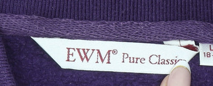 Womens UK Size 18-20 EWM Pure Classic Purple Henley Sweatshirt
