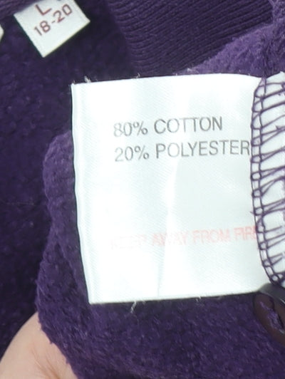 Womens UK Size 18-20 EWM Pure Classic Purple Henley Sweatshirt