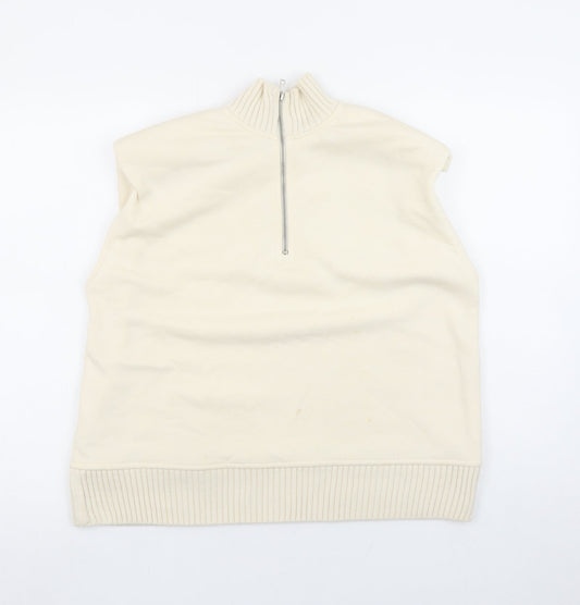 Womens UK Size S Zara Beige Pullover Sweatshirt