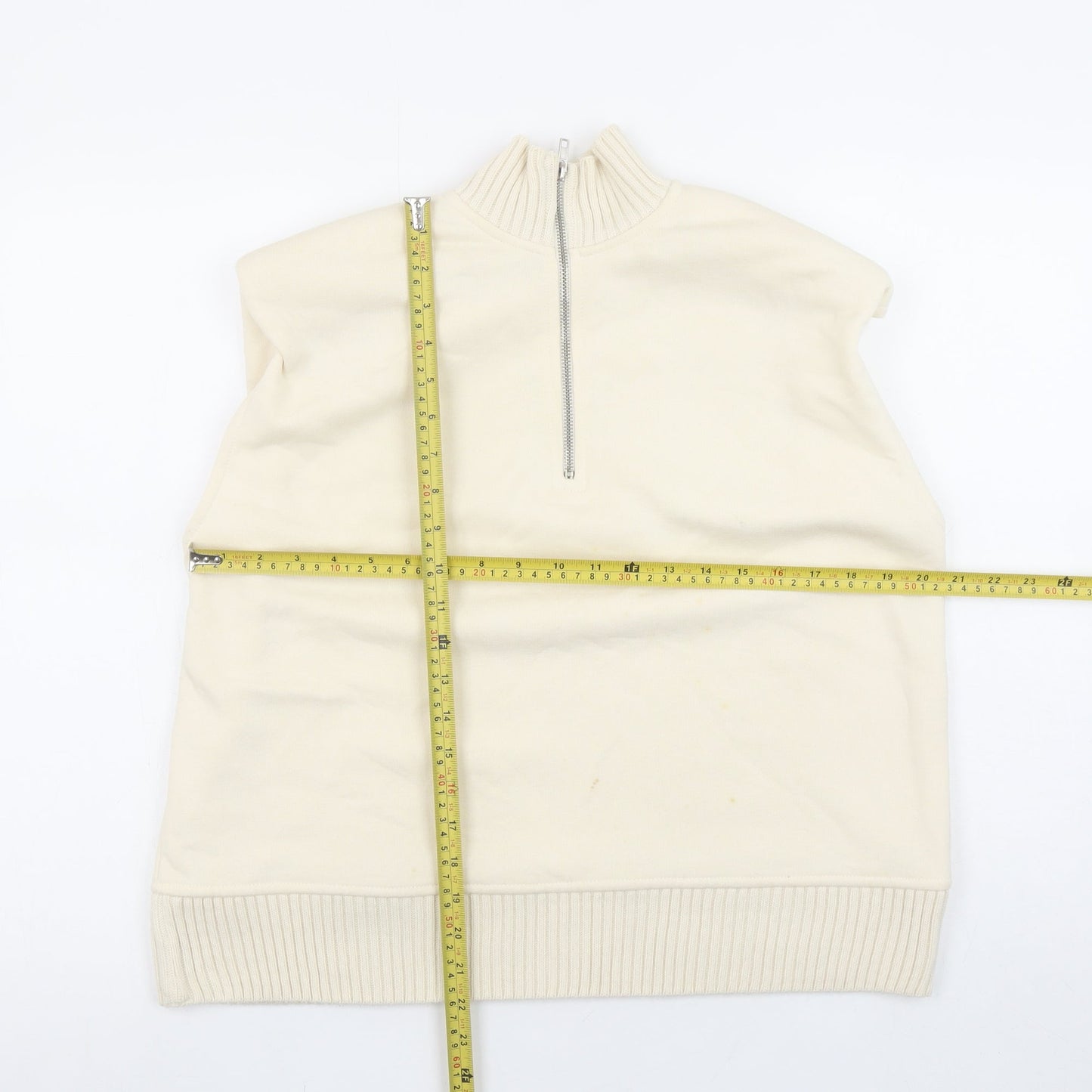 Womens UK Size S Zara Beige Pullover Sweatshirt