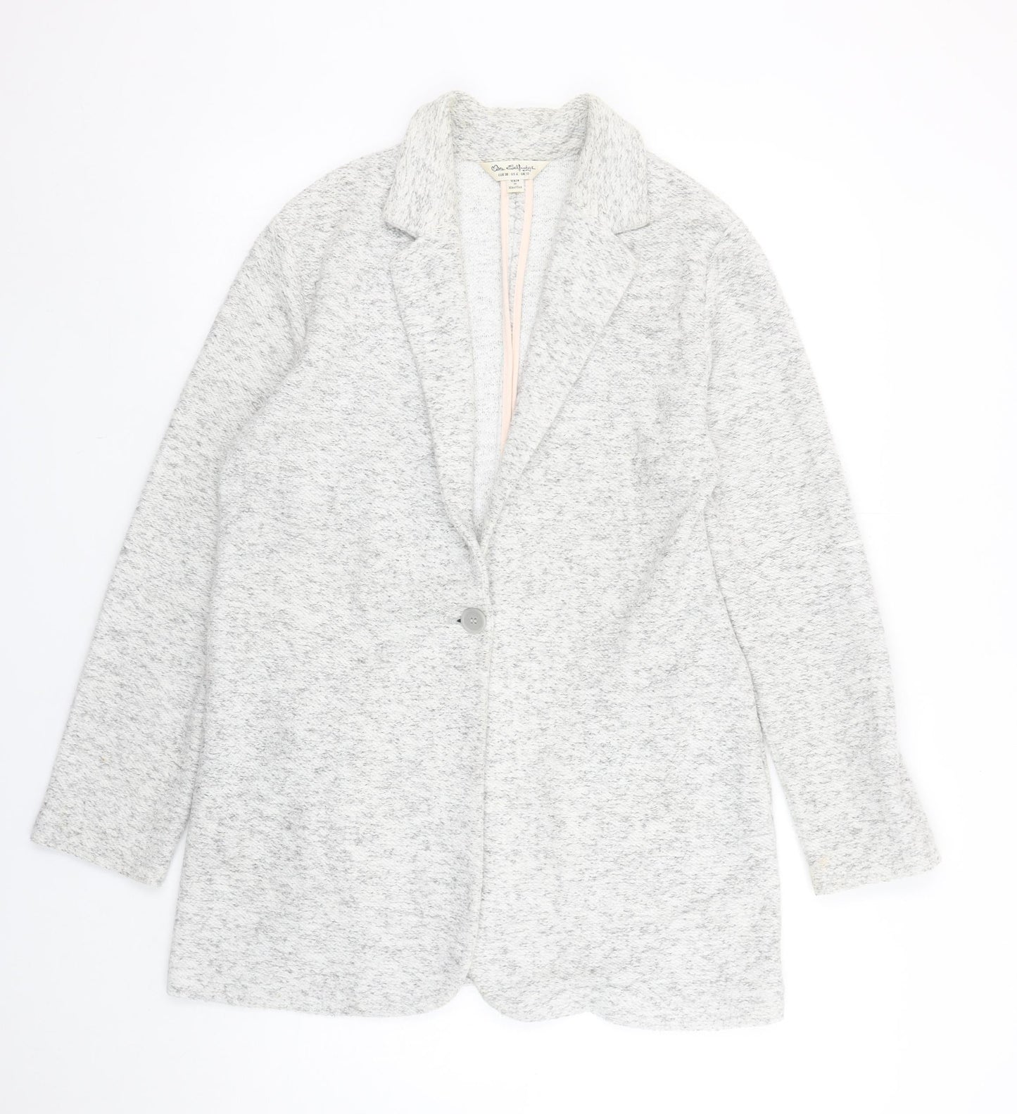 Miss Selfridge Women’s Grey Knit Blazer Jacket Size 10 Single-Breasted