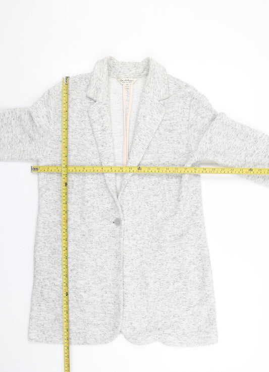 Miss Selfridge Women’s Grey Knit Blazer Jacket Size 10 Single-Breasted