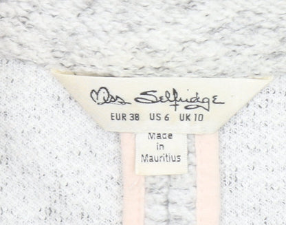 Miss Selfridge Women’s Grey Knit Blazer Jacket Size 10 Single-Breasted