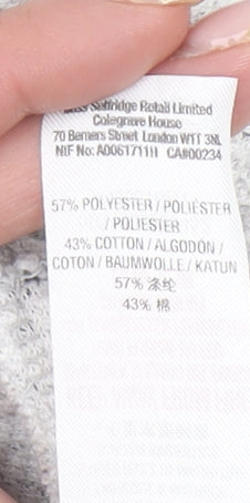 Miss Selfridge Women’s Grey Knit Blazer Jacket Size 10 Single-Breasted