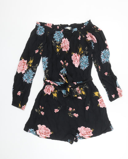 Womens UK Size 8 Miss Selfridge One-Piece Black Playsuit