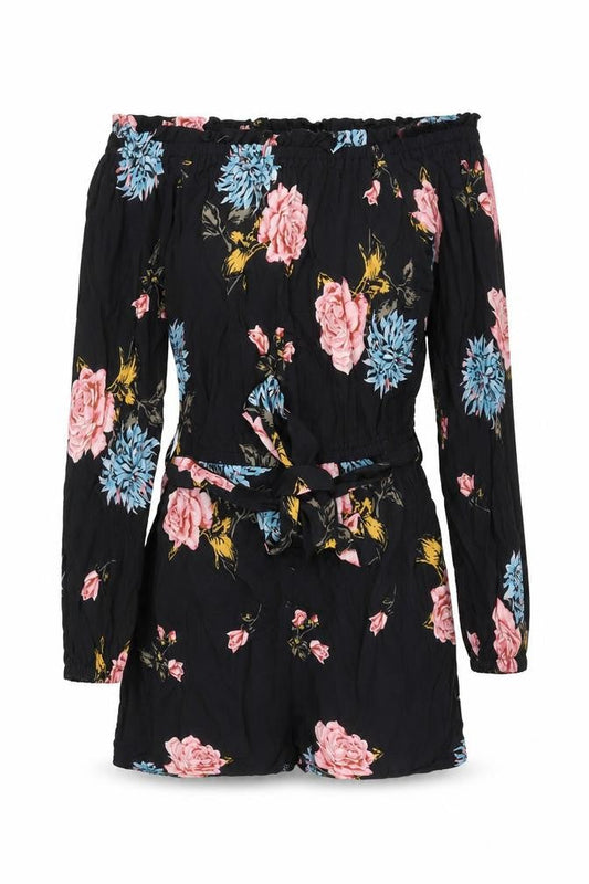 Womens UK Size 8 Miss Selfridge One-Piece Black Playsuit