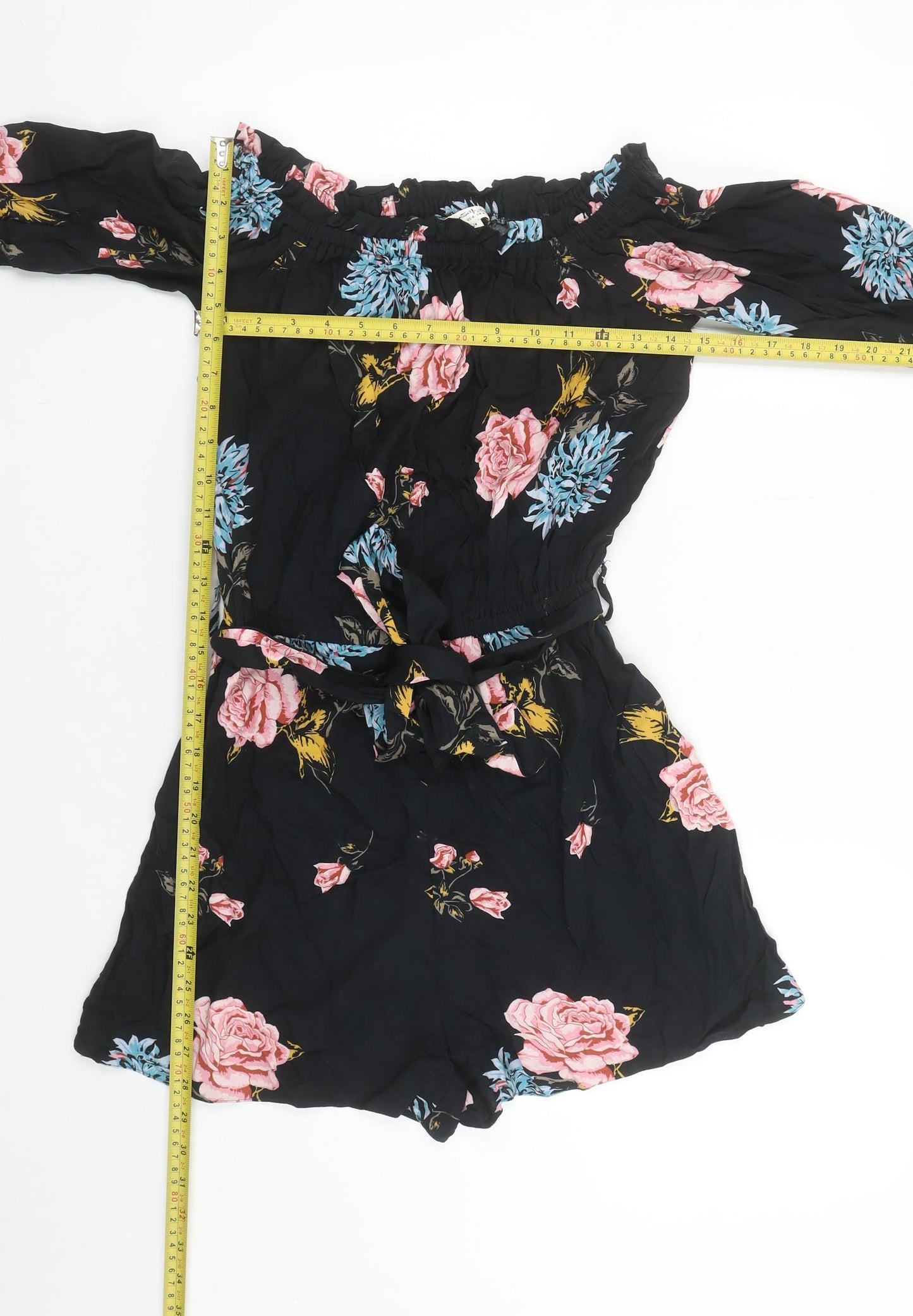 Womens UK Size 8 Miss Selfridge One-Piece Black Playsuit