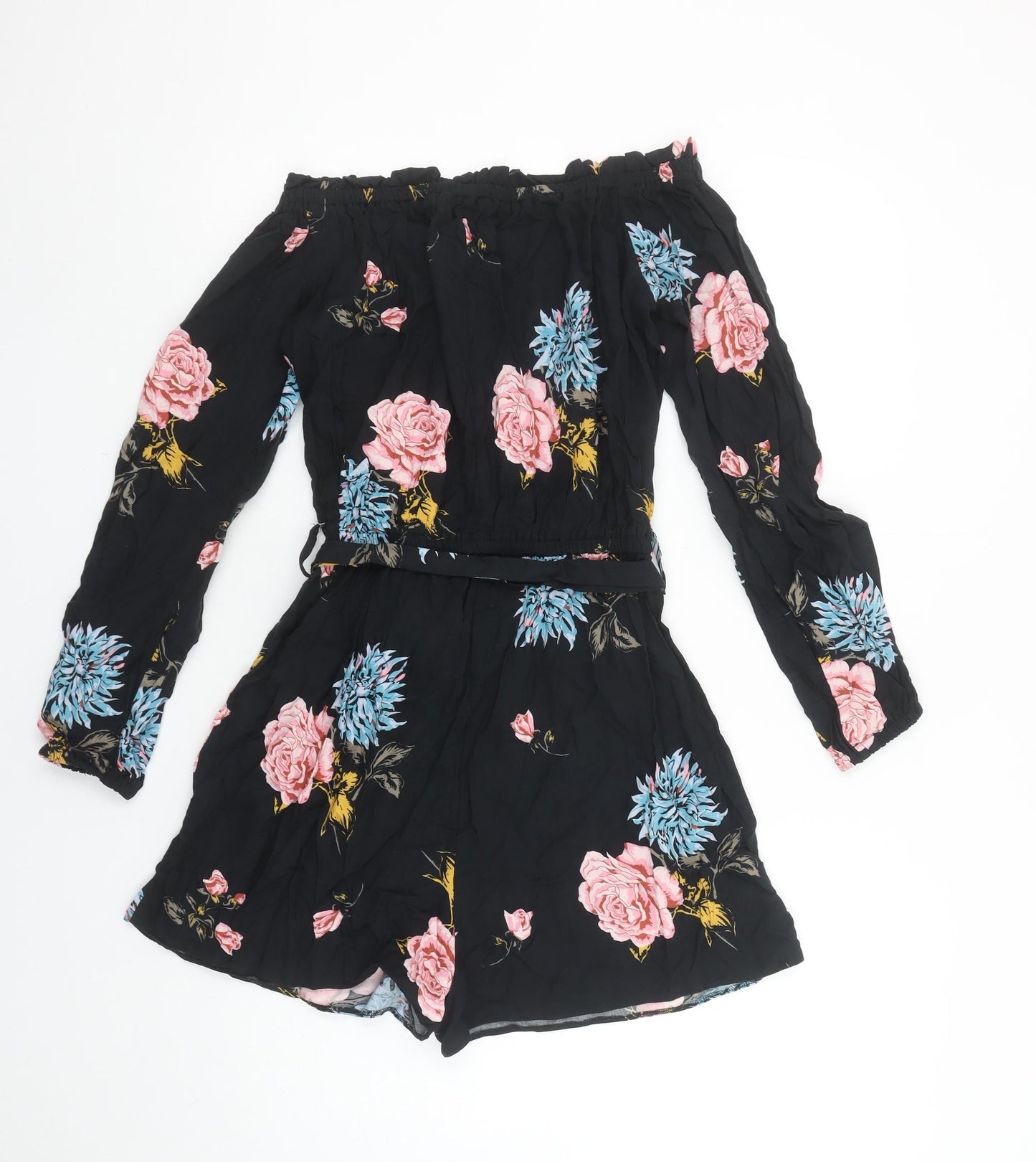 Womens UK Size 8 Miss Selfridge One-Piece Black Playsuit