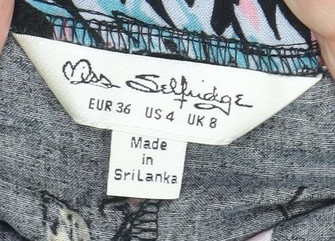 Womens UK Size 8 Miss Selfridge One-Piece Black Playsuit