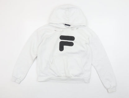 Womens UK Size XS FILA White Pullover Hoodie