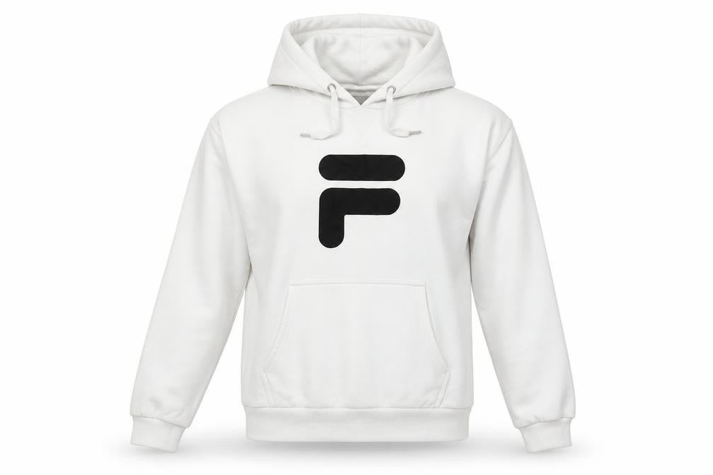 Fila Women White XS Pullover Hoodie Cotton Blend Logo Design