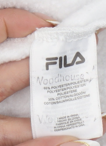 Womens UK Size XS FILA White Pullover Hoodie