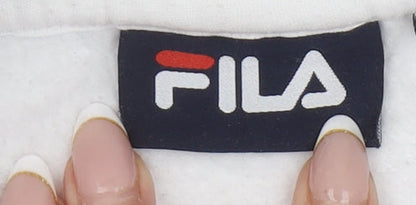 Womens UK Size XS FILA White Pullover Hoodie