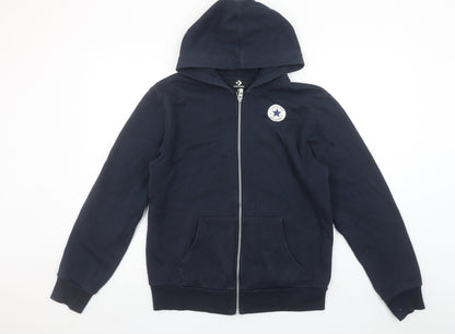 Converse Boys Blue Full Zip Hoodie XL 13-15 Years Cotton Blend All Star