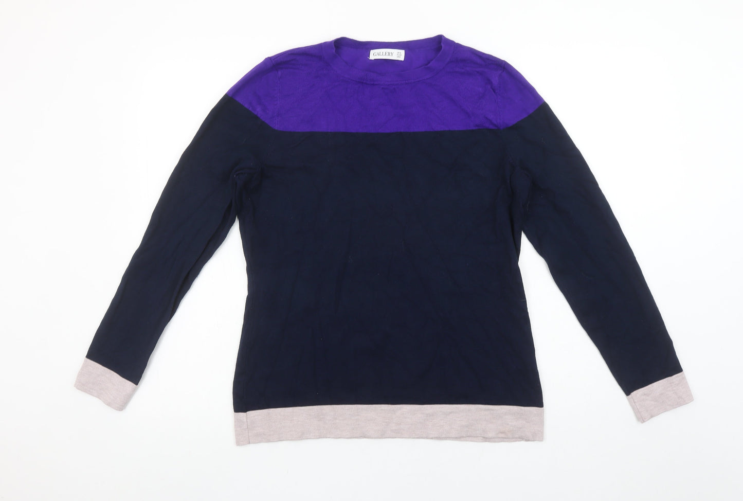 Gallery Women’s Multicoloured Crew Neck Knit Pullover Jumper Size M