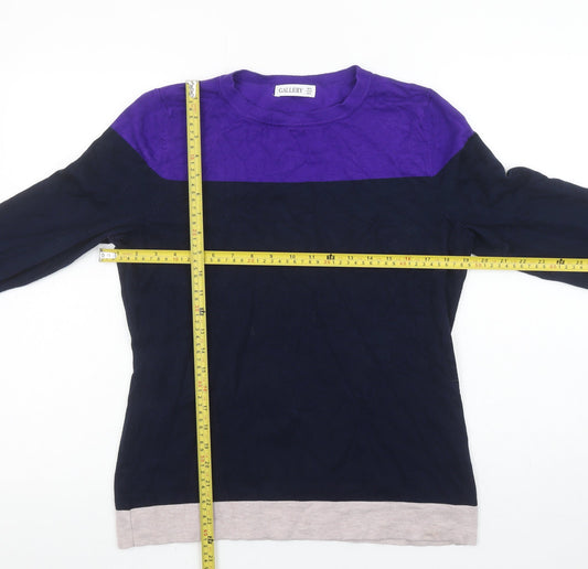 Gallery Women’s Multicoloured Crew Neck Knit Pullover Jumper Size M