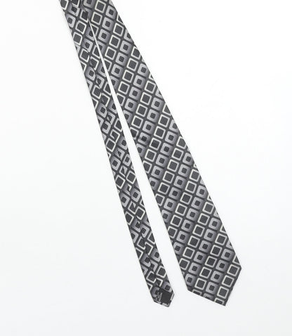 Pierre Cardin Men’s Grey Geometric Pure Silk Tie