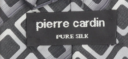 Pierre Cardin Men’s Grey Geometric Pure Silk Tie