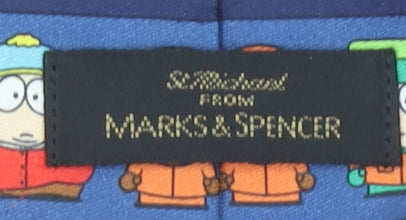 Marks and Spencer Men's Blue South Park Cartoon Slim Tie One Size