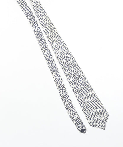 Baci da Setta Men's Blue Geometric Designer 100% Silk Tie One Size