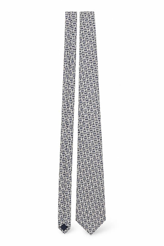 Mens Baci da Setta Blue Geometric 100% Silk Designer Tie