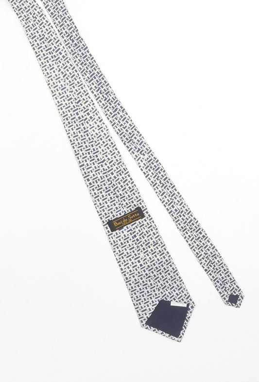 Baci da Setta Men's Blue Geometric Designer 100% Silk Tie One Size