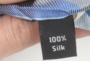 The Savile Row Company Men’s Blue Striped Slim Silk Tie One Size