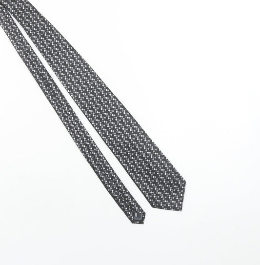 Marks and Spencer Men's Black Silk Polka Dot Slim Tie
