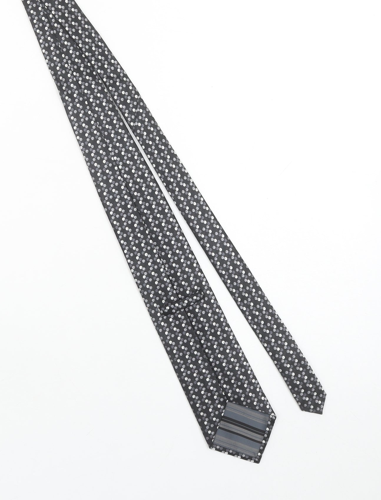 Marks and Spencer Men's Black Silk Polka Dot Slim Tie