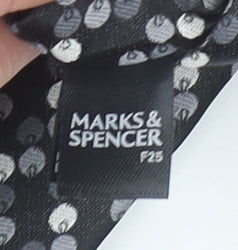 Marks and Spencer Men's Black Silk Polka Dot Slim Tie