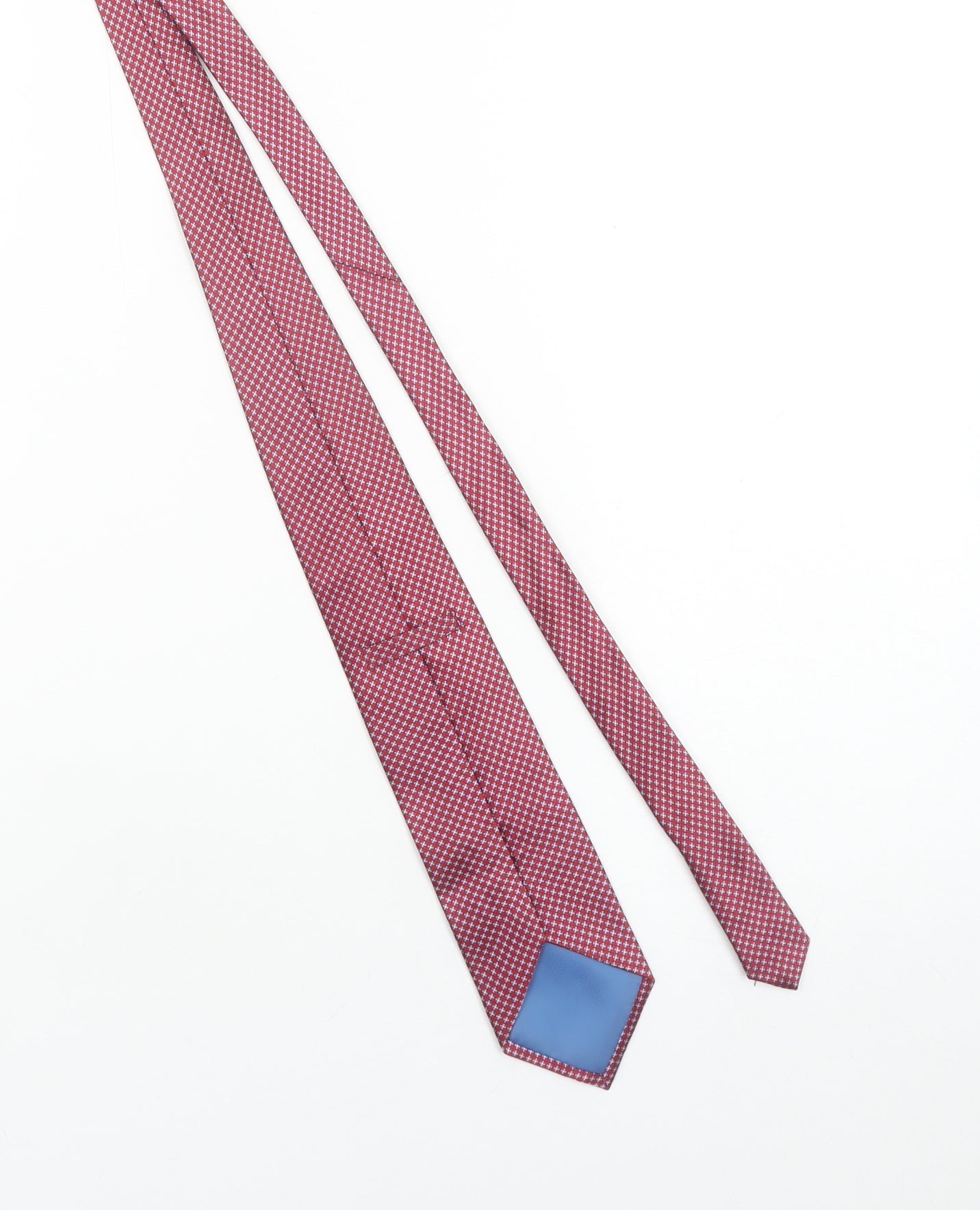 Marks and Spencer Men Red Geometric Slim Silk Tie One Size