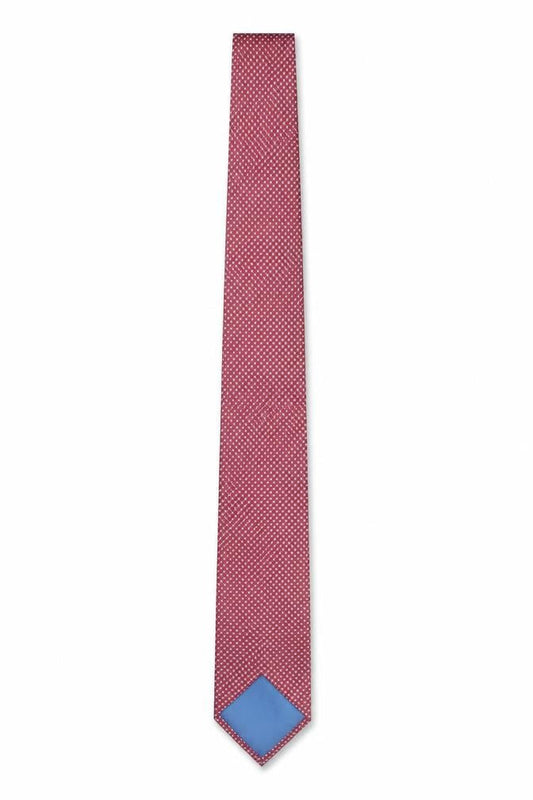 Mens Marks and Spencer Red Geometric 100% Silk Slim Tie