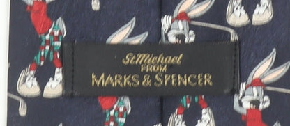 Marks and Spencer Men's Blue Looney Tunes Bugs Bunny Golf Tie