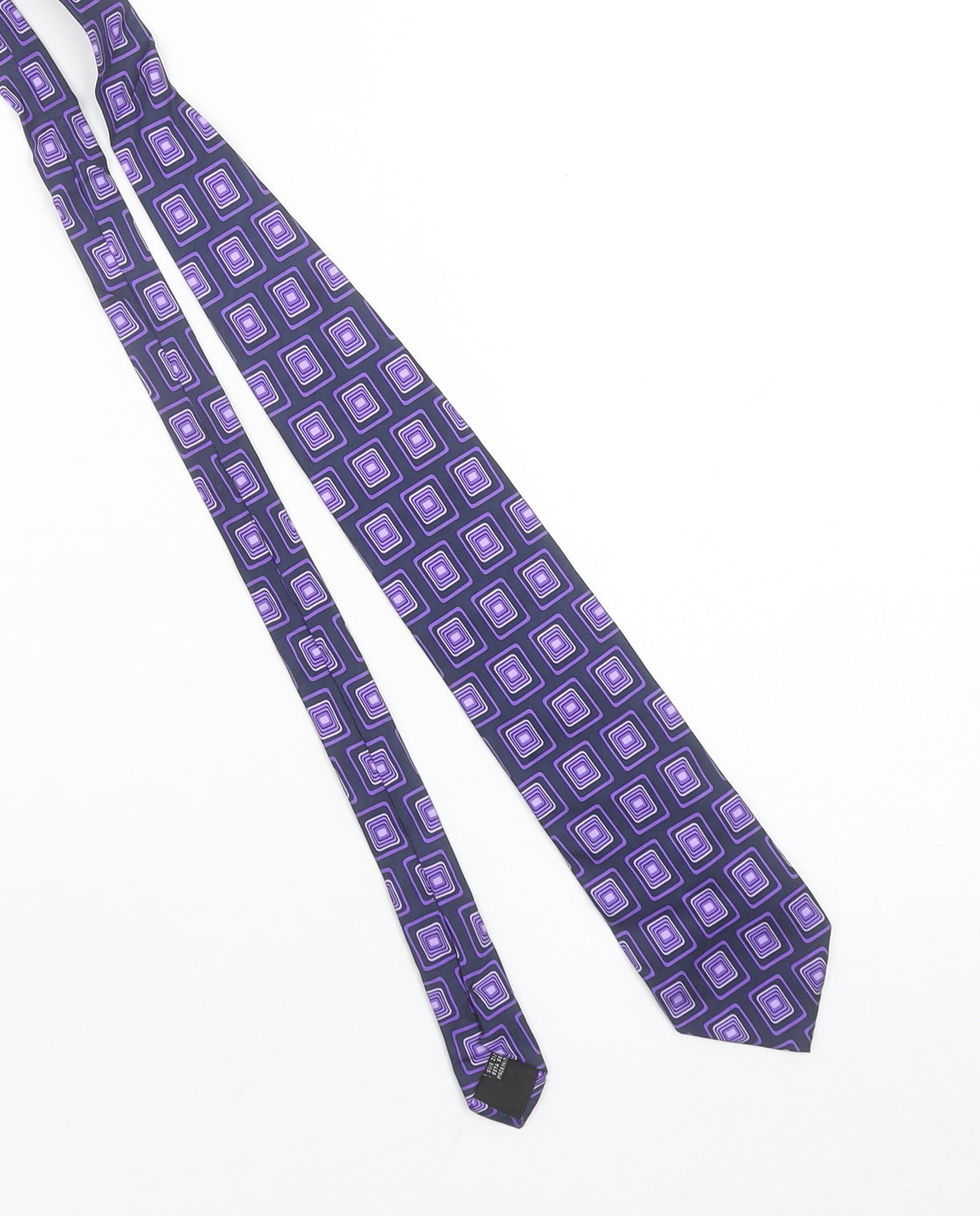 CG Collections Men's Purple Geometric Silk Tie Made in Italy One Size