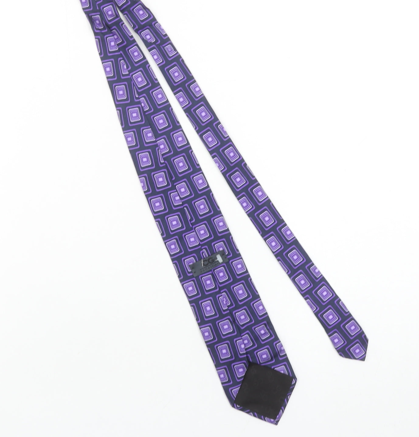 CG Collections Men's Purple Geometric Silk Tie Made in Italy One Size