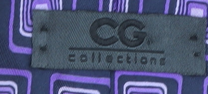 CG Collections Men's Purple Geometric Silk Tie Made in Italy One Size