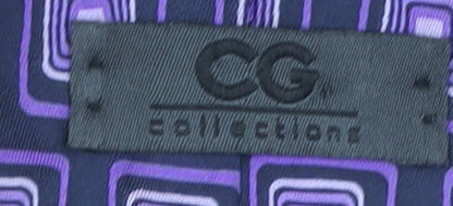 CG Collections Men's Purple Geometric Silk Tie Made in Italy One Size