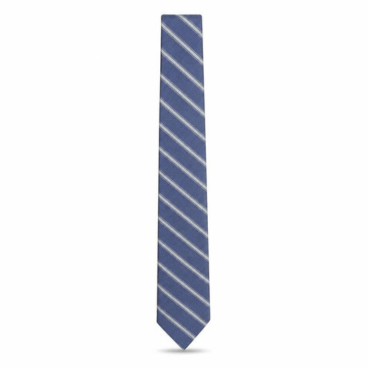 Mens Tom Hagan Blue Striped 100% Polyester Slim Tie
