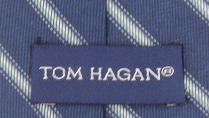 Tom Hagan Men's Blue Striped Slim Tie Polyester One Size