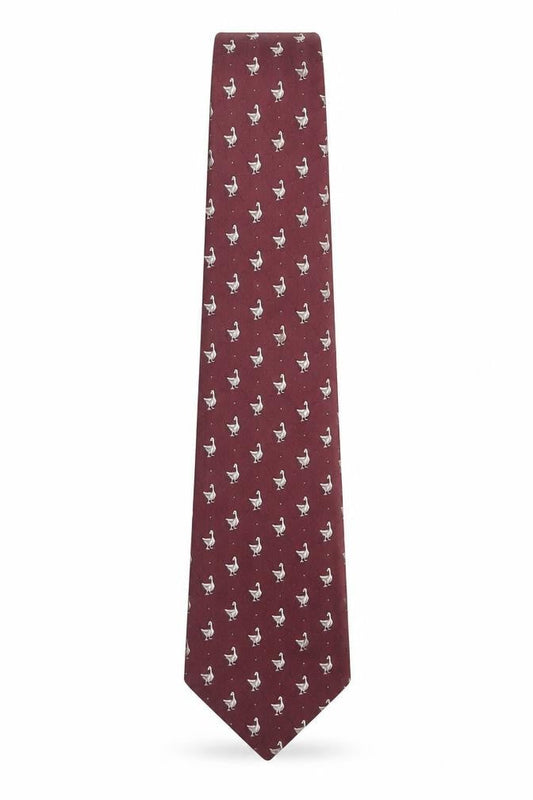 Mens CommeSoie Red Animal Print 100% Polyester Designer Tie