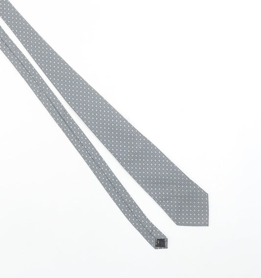 Soprano Men's Grey Geometric Woven Designer Tie One Size