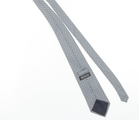 Soprano Men's Grey Geometric Woven Designer Tie One Size