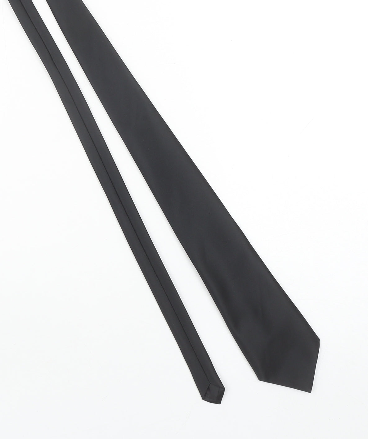 Mens C&A Black  100% Polyester Slim Tie
