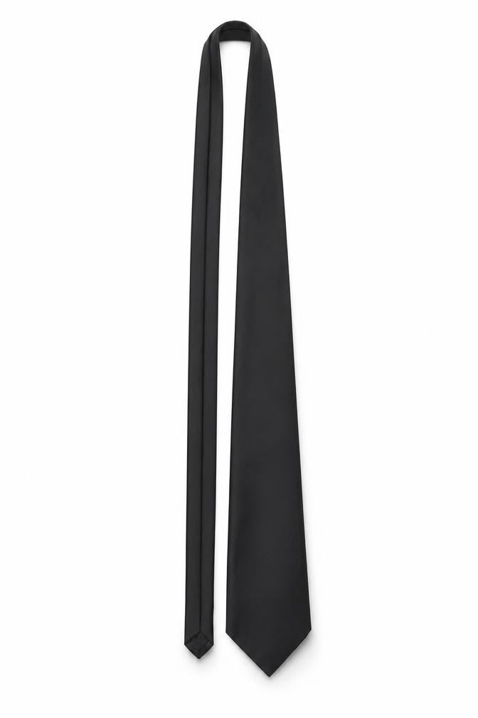 Mens C&A Black  100% Polyester Slim Tie