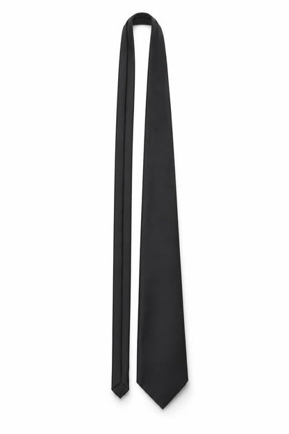 Mens C&A Black  100% Polyester Slim Tie