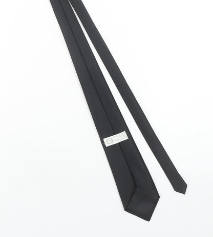 Mens C&A Black  100% Polyester Slim Tie
