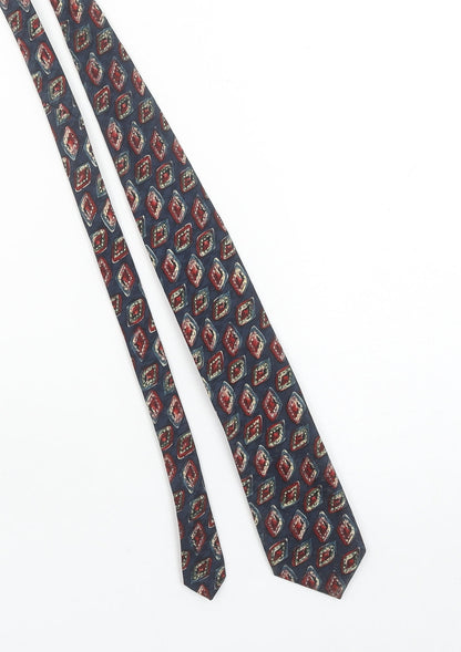Marks and Spencer Men’s Blue Geometric Pointed Tie 100% Polyester Vintage