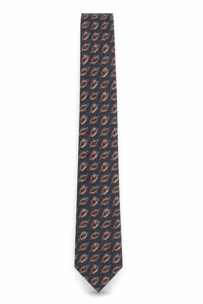 Mens Marks and Spencer Blue Geometric 100% Polyester Pointed Tie