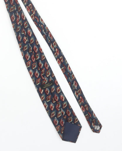 Marks and Spencer Men’s Blue Geometric Pointed Tie 100% Polyester Vintage