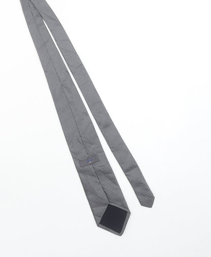 Reiss Men’s Grey Silk Slim Tie Made in Italy One Size